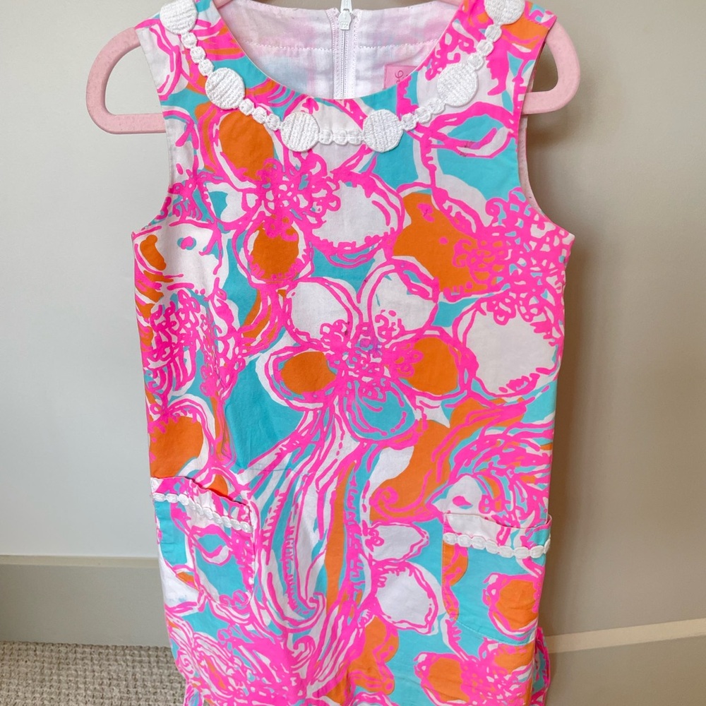 Lilly Pulitzer Vibrant Pink and Orange Girls Dress Size 4T